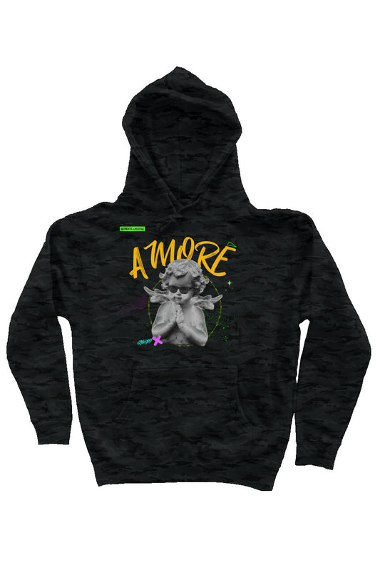 Amore Black & Grey Camo Heavyweight Hoodie